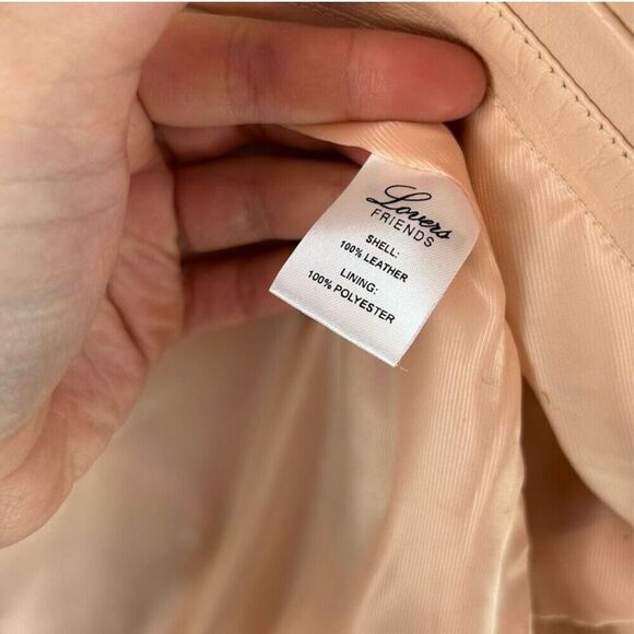 Lovers + friends pink studded heart moto leather jacket size S - Picture 11 of 16